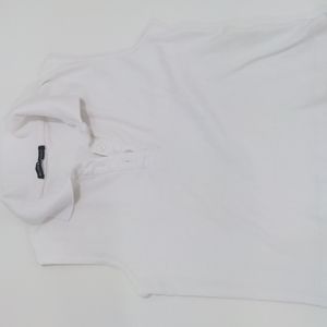 Brandy Melville Polo Tank Top In White